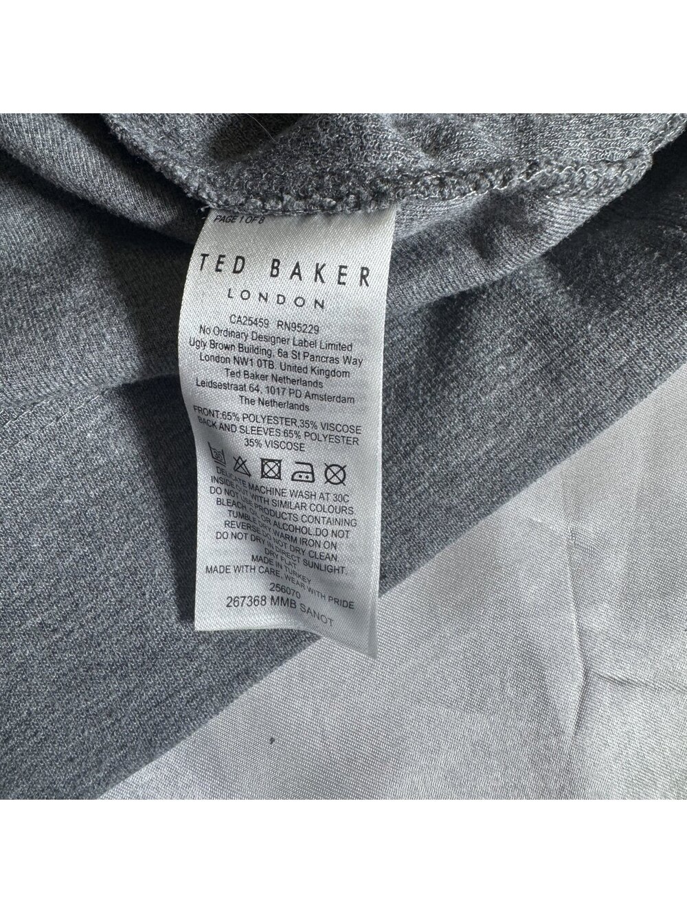 Ted Baker London Mens Textured Quarter Zip Sweater Gray Size 7 XL - Picture 6 of 8